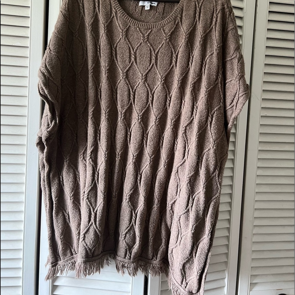 Cozy Sonoma Cable-knit Poncho
